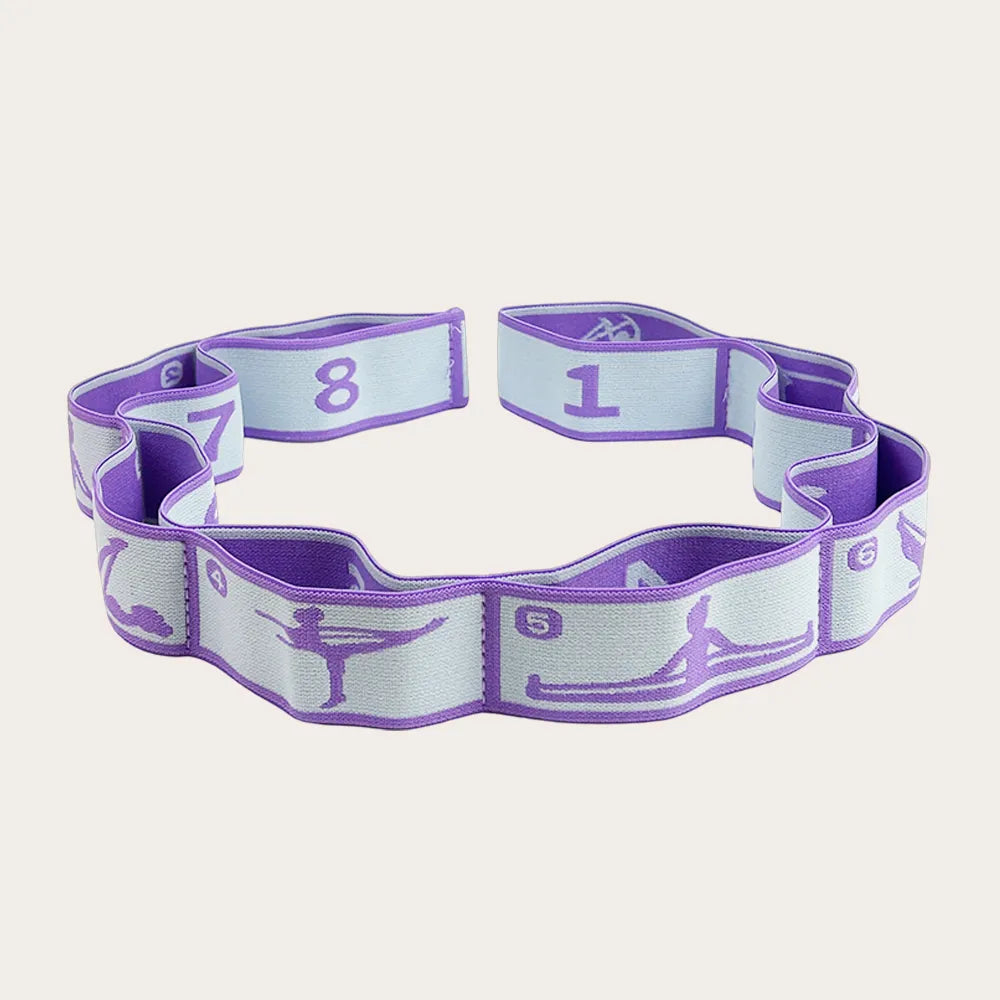This 8-grid purple strap enhances mobility and balance. Great for yoga flow transitions, hamstring stretches, and flexibility drills. Easy to carry and beginner-friendly.