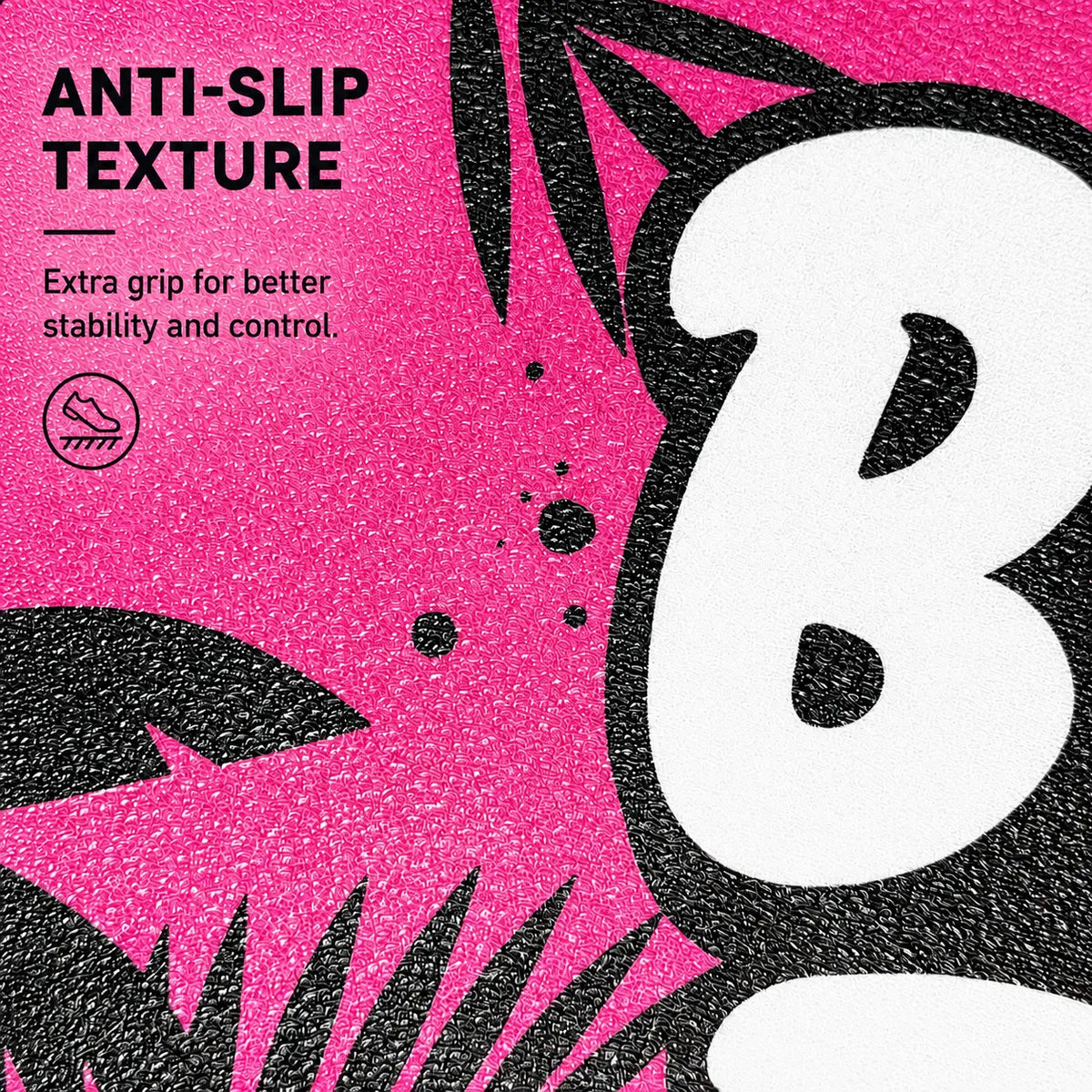 Close-up of Sportive Lives balance board grip sticker with anti-slip textured surface designed for added traction, stability and control.