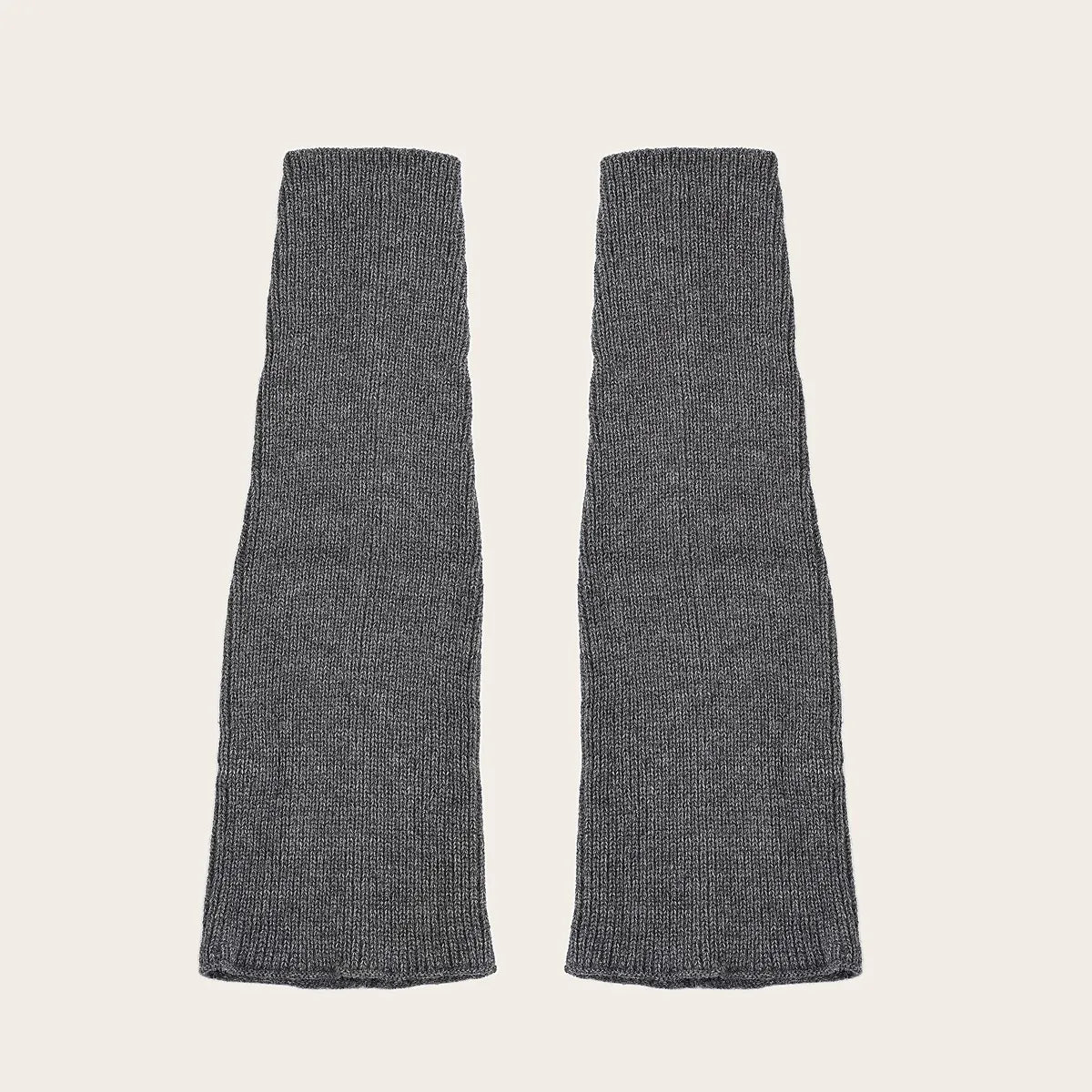 Charcoal grey knit leg warmers for women, neutral shade for versatile winter fashion.