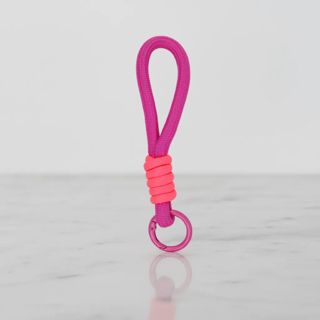 Sportive Lives Braided Rope Mini Mug Charm in Neon Coral & Fuchsia for Mini Coffee Mug, Canada