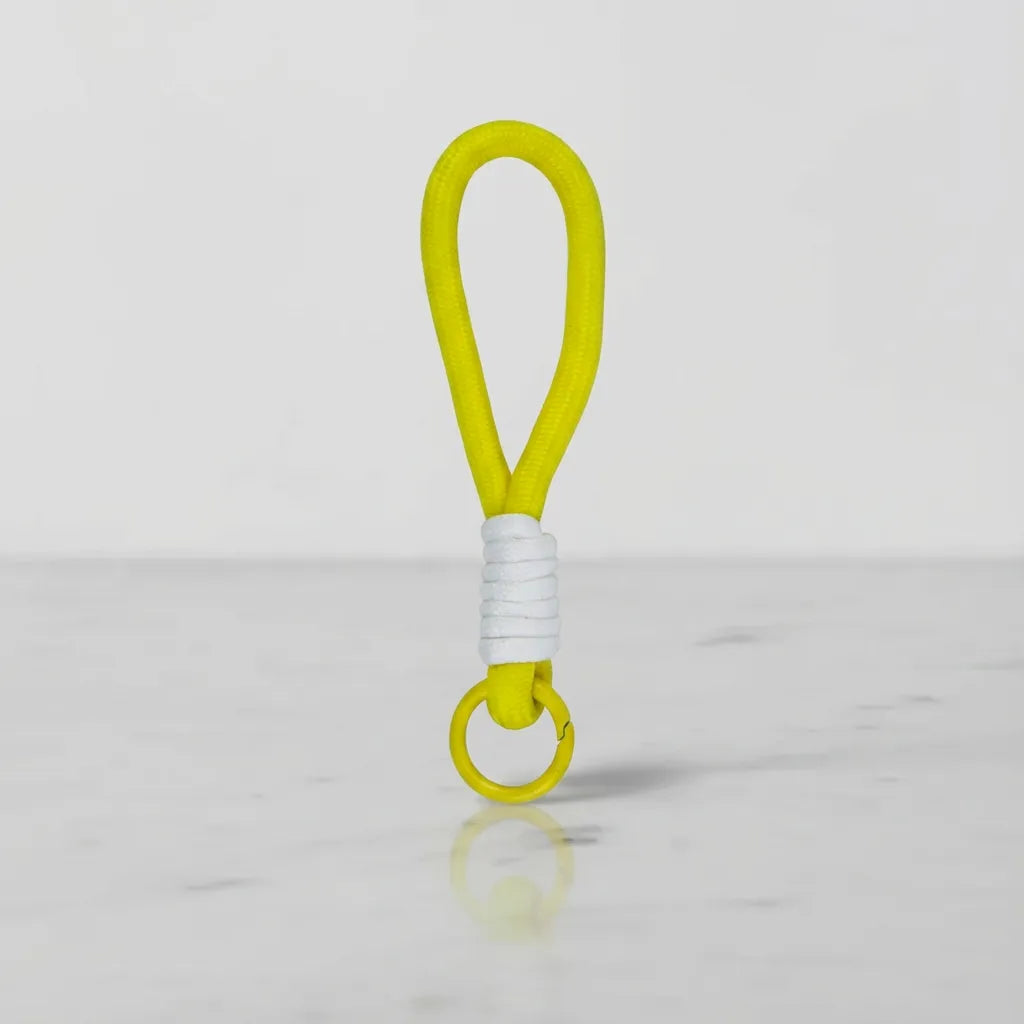 Sportive Lives Braided Rope Mini Mug Charm in White & Neon Lime for Mini Coffee Mug, Canada