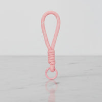 Blush pink braided rope charm—bag charm, key ring, mug handle strap, Sportive Lives Canada.