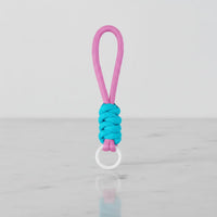 Magenta rope with teal wrap—quick-clip handle/keychain charm, Sportive Lives, Canada.