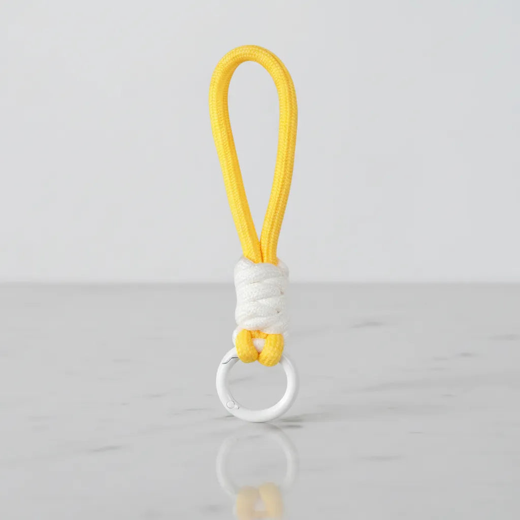 Sunshine yellow braided rope mug handle loop and keychain—Sportive Lives, Canada.