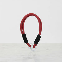 Braided Rope Travel Mug Charm in Black & Wine Red by Sportive Lives — elegant and secure accessory for cups, bags, and keychains (Canada).