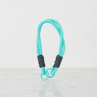Braided Rope Travel Mug Charm in Charcoal & Aqua by Sportive Lives — multi-use accessory for tumblers, bags, and keys (Canada).