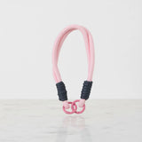 Braided Rope Travel Mug Charm in Charcoal & Baby Pink by Sportive Lives — stylish and secure clip-on accessory for cups, bags, and keys (Canada).