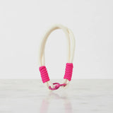 Braided Rope Travel Mug Charm in Hot Pink & White by Sportive Lives — trendy clip-on accessory for water bottles, cups, and bags (Canada).