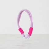 Braided Rope Travel Mug Charm in Pink & Lavender by Sportive Lives — stylish and secure clip-on charm for tumblers and bags (Canada).
