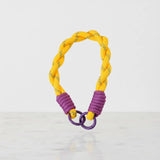 Braided Rope Travel Mug Charm in Purple & Yellow Twist by Sportive Lives — fun and durable charm for tumblers, bottles, and keychains (Canada).