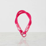 Braided Rope Travel Mug Charm in White Mix & Hot Pink by Sportive Lives — eye-catching charm for tumblers, bottles, and bags (Canada).
