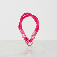Braided Rope Travel Mug Charm in White Mix & Hot Pink by Sportive Lives — eye-catching charm for tumblers, bottles, and bags (Canada).