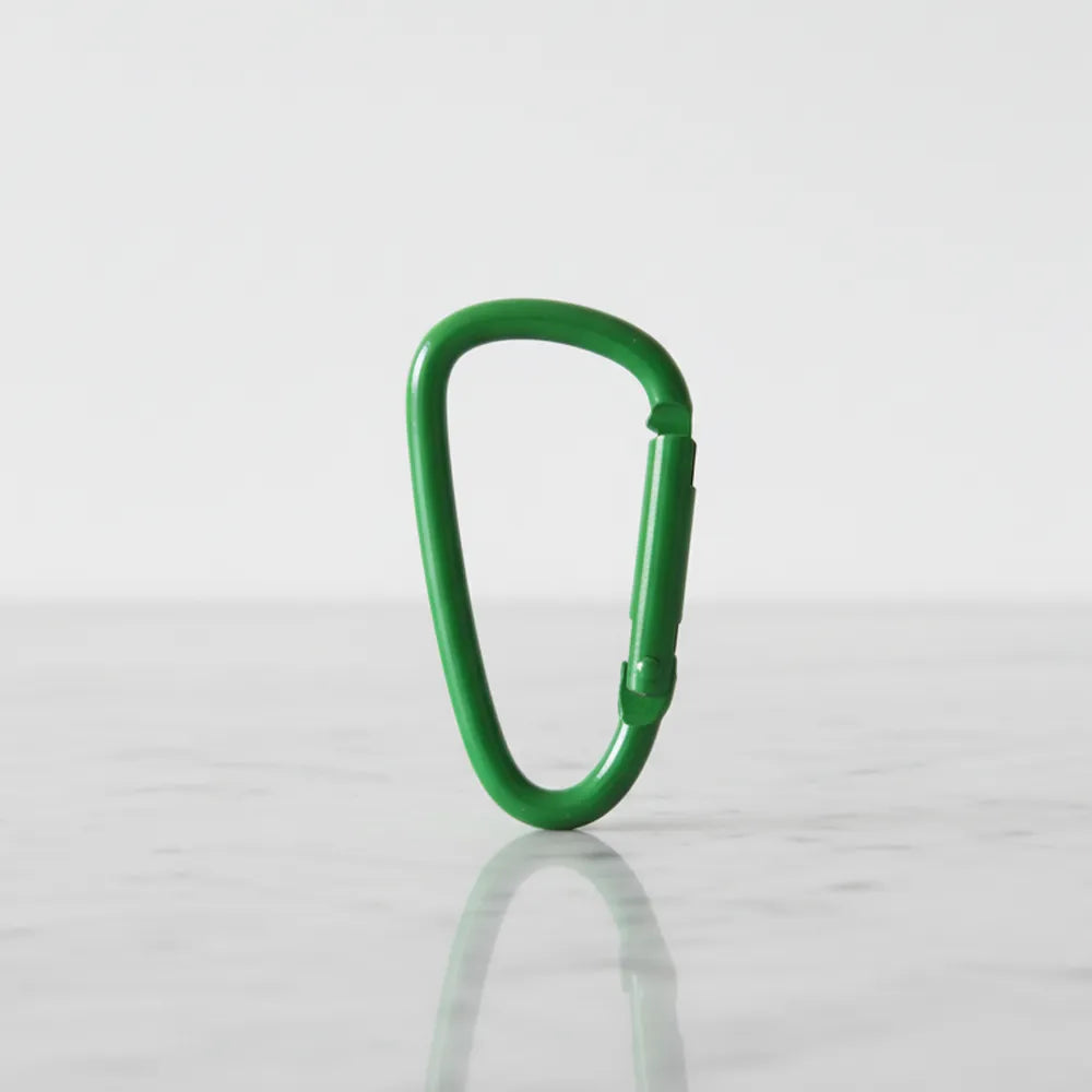 Decorative carabiner keychain in green — backpack/bag charm clip, Sportive Lives Canada