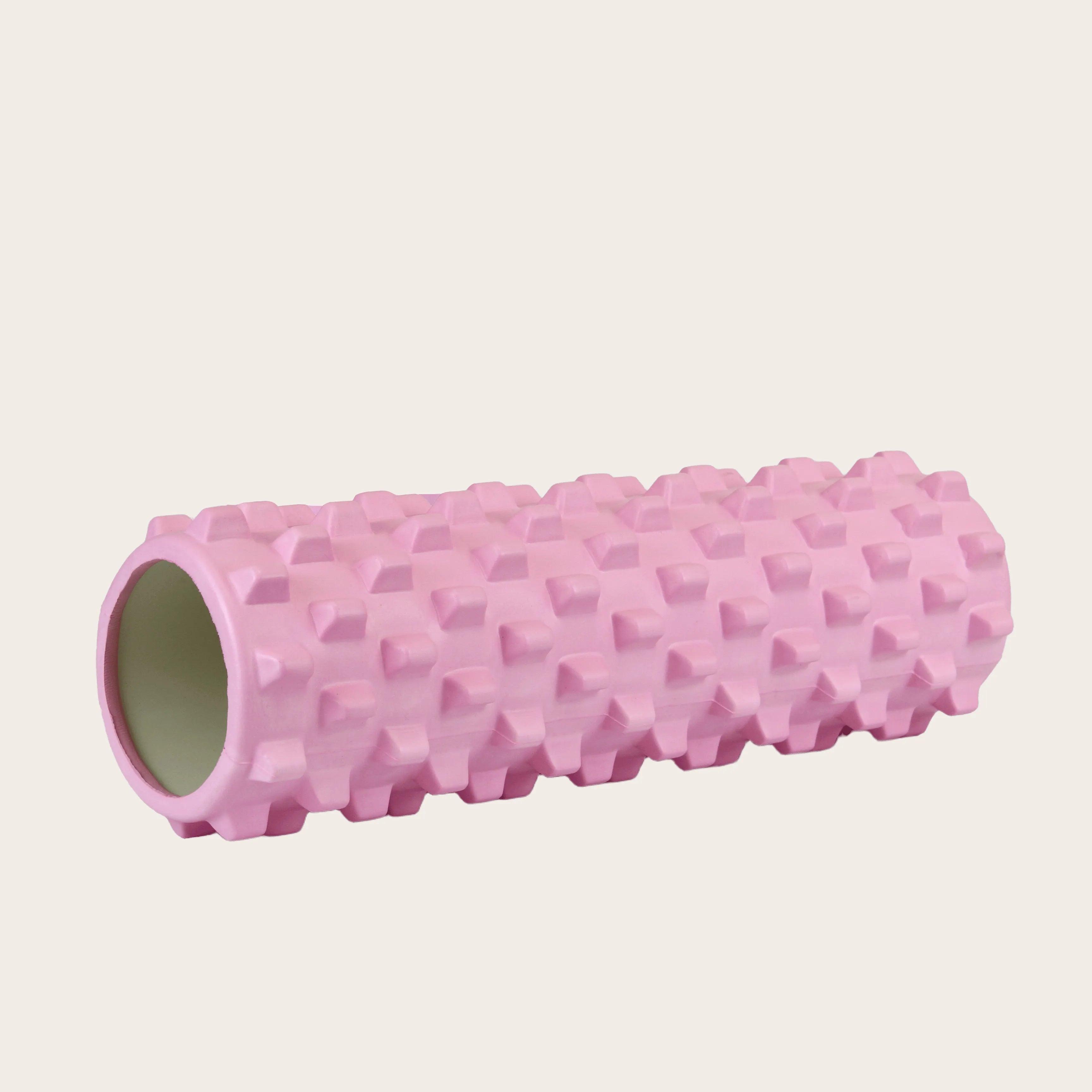 Pink EVA foam massage roller by Sportive Lives, ideal for myofascial release, yoga, and post-workout muscle recovery in Canada