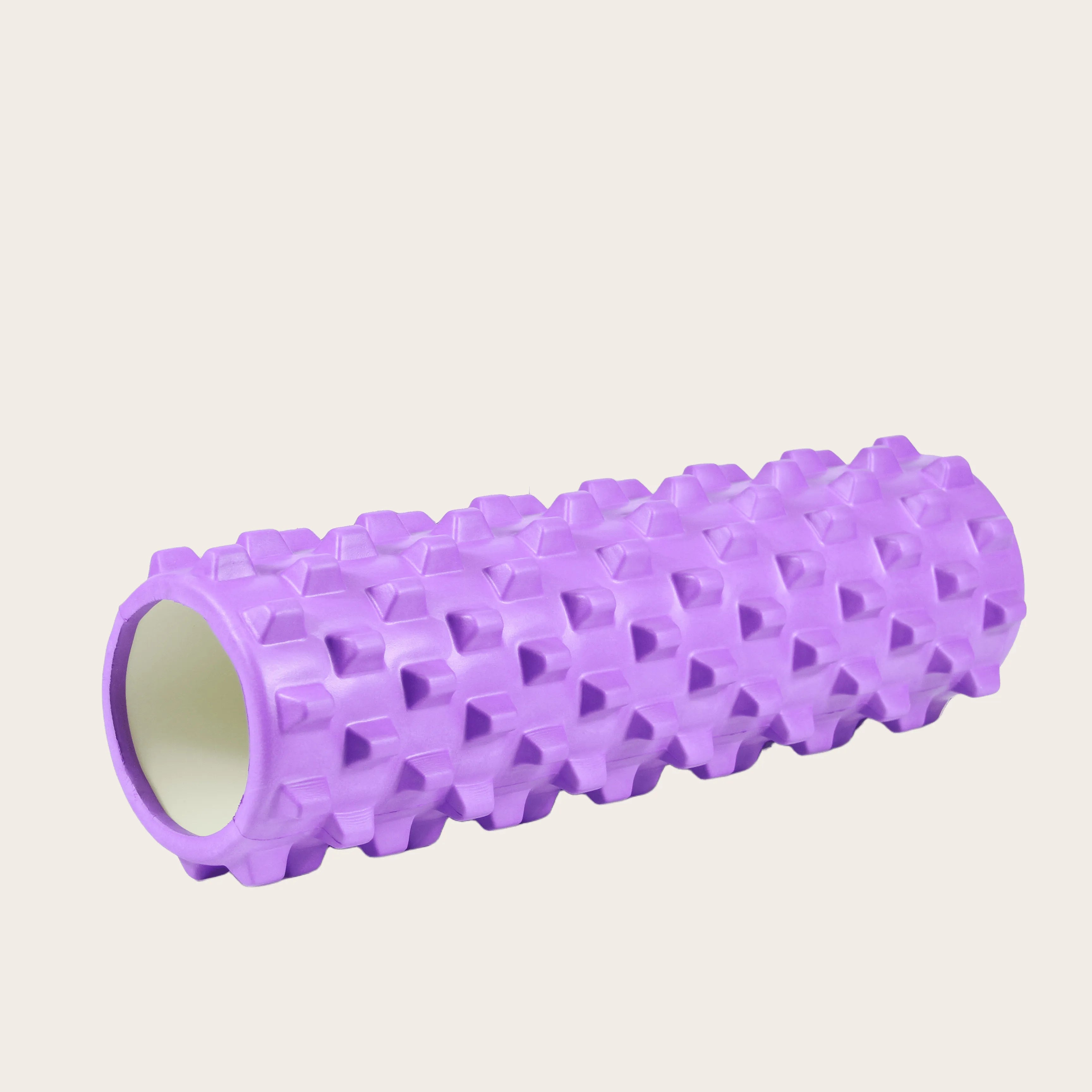 Vibrant purple EVA massage roller by Sportive Lives for deep tissue massage, trigger point therapy, and yoga recovery in Canada