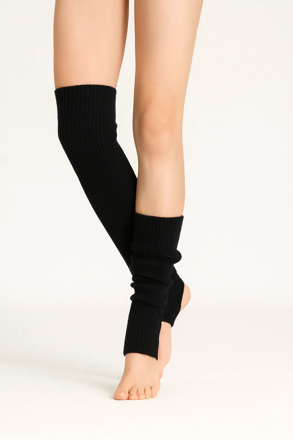 Sportive Lives black ribbed knit leg warmers for women – classic fashion and workout style, Canada