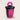 Sportive Lives portable salad cup in rose magenta and black with built-in fork, clear outer cup, and easy-carry ring handle