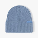 Dusty blue rib-knit cuffed beanie (toque) by Sportive Lives, soft acrylic blend, unisex one size 56–58 cm winter hat.