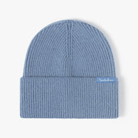 Dusty blue rib-knit cuffed beanie (toque) by Sportive Lives, soft acrylic blend, unisex one size 56–58 cm winter hat.