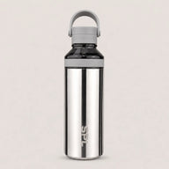 Sportive Lives SPL mirror stainless steel water bottle with ivory handle and lid accents, front view reusable bottle for daily use