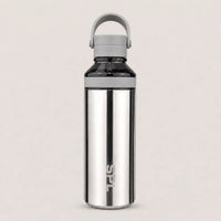 Sportive Lives SPL mirror stainless steel water bottle with ivory handle and lid accents, front view reusable bottle for daily use