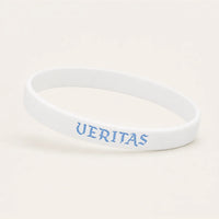 White silicone wristband with blue VERITAS lettering