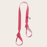 Two-tone pink Sportive Lives yoga mat strap with double adjustable loops and carabiner; minimalist mat carrier in Canada.