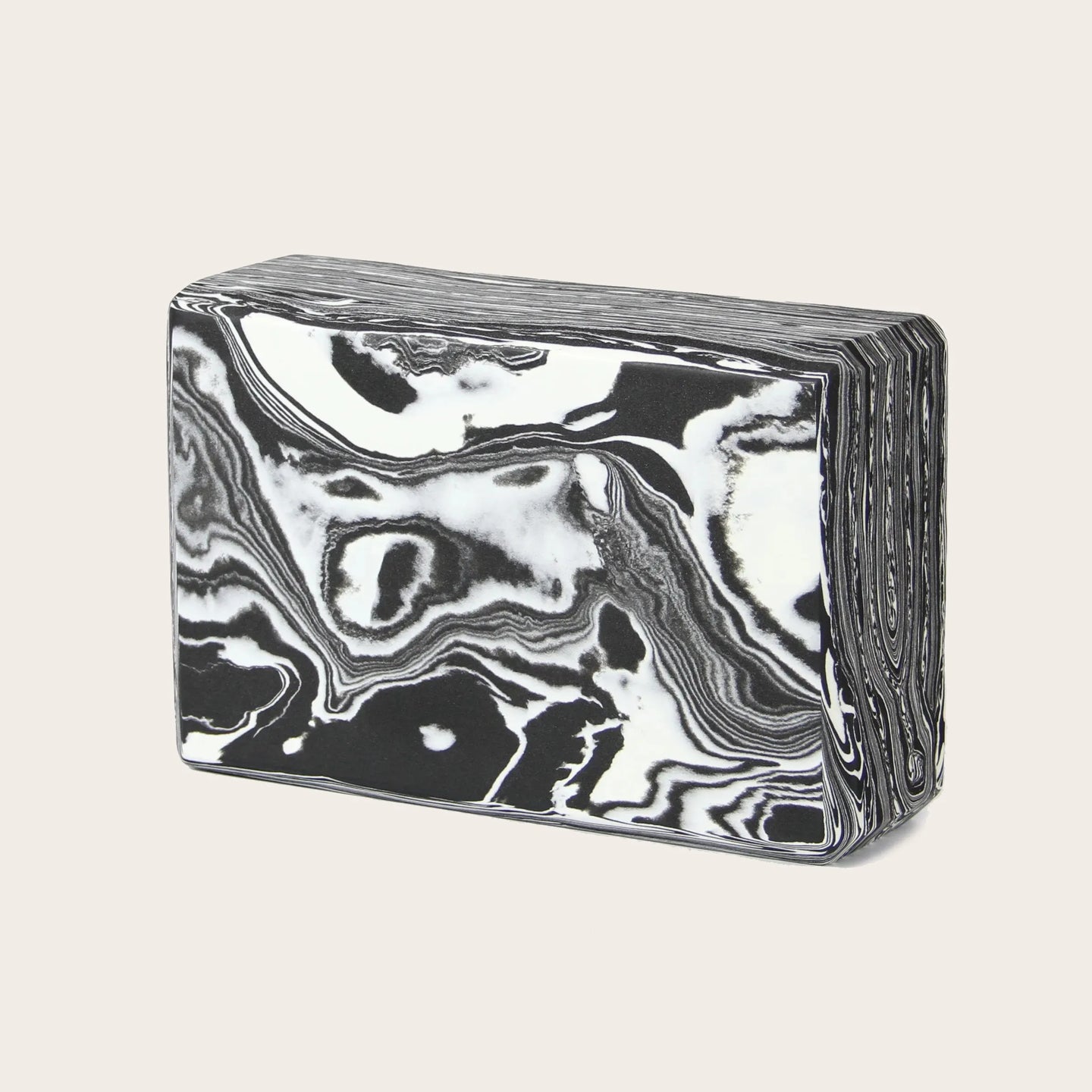Black and white camouflage Yoga Block CLOUD - high-density, soft-touch yoga prop for home and studio workouts in Canada.