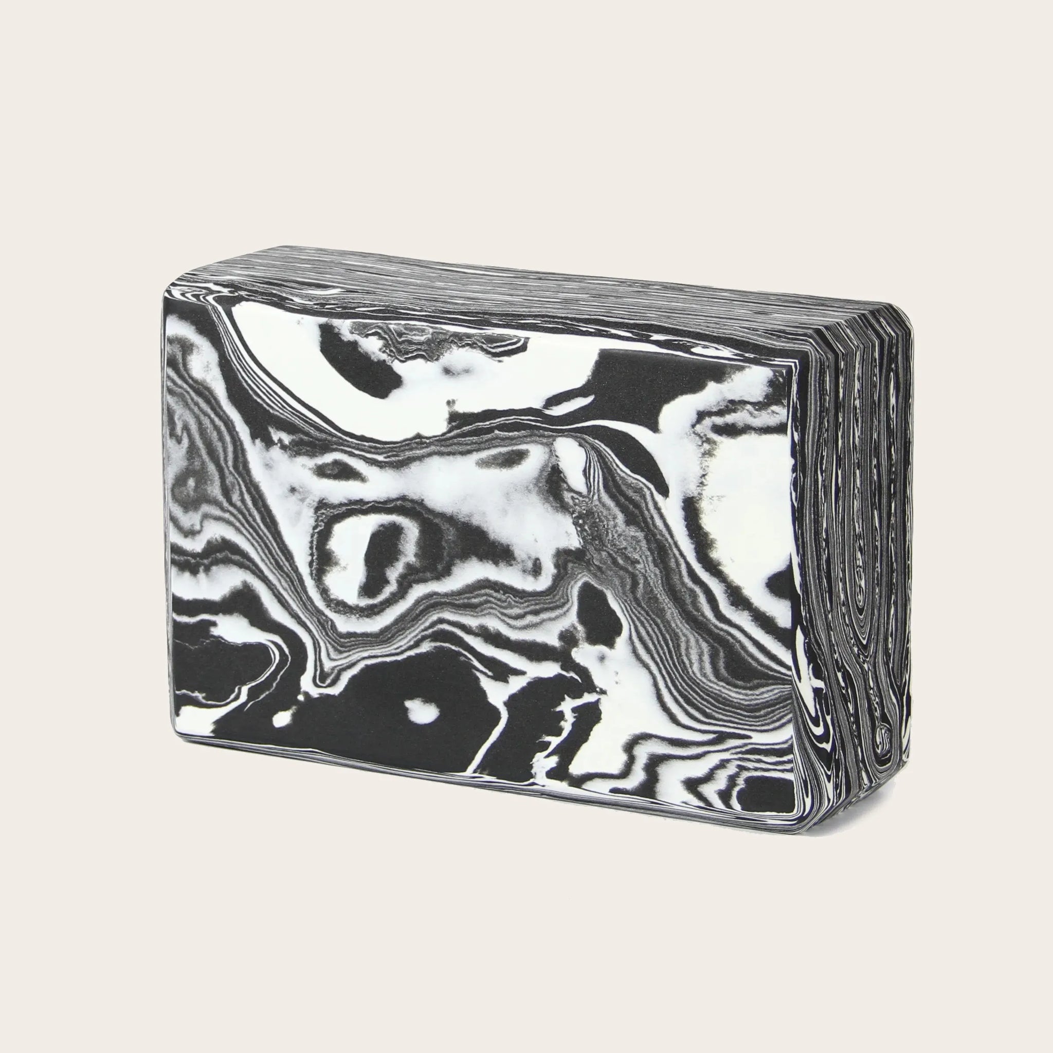 Black and white camouflage Yoga Block CLOUD - high-density, soft-touch yoga prop for home and studio workouts in Canada.