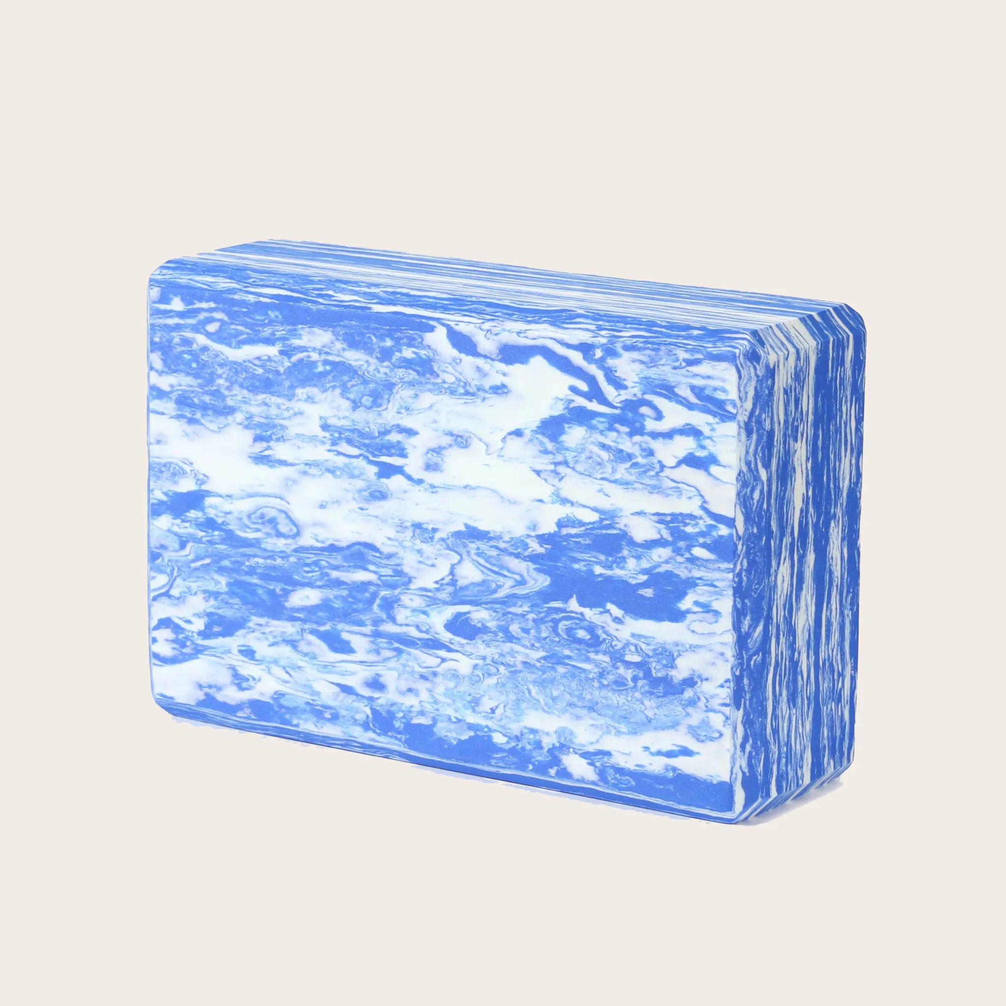 Blue marble-pattern Yoga Block CLOUD - lightweight EVA yoga prop for stability, flexibility, and balance training in Canada.