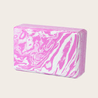 Light pink marbled Yoga Block CLOUD - non-slip, durable EVA yoga accessory for improved posture and stretching in Canada.